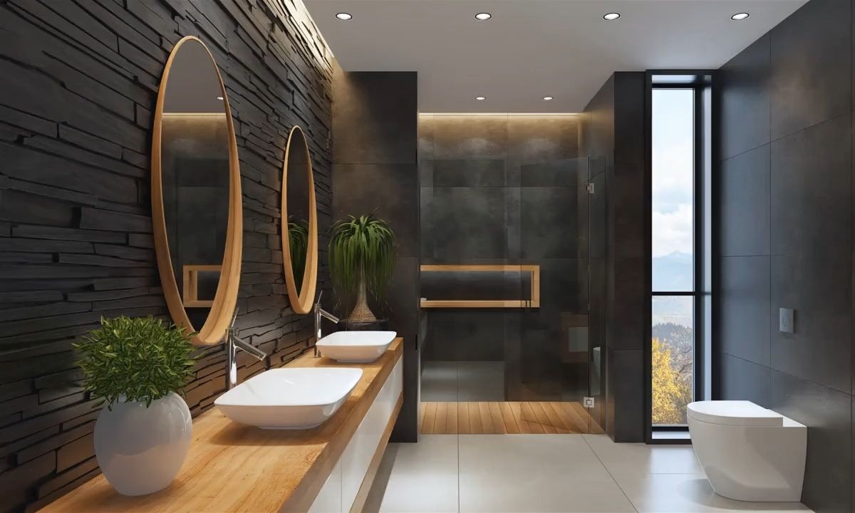 prikaz prelepog kupatila sa biljkama u njemu